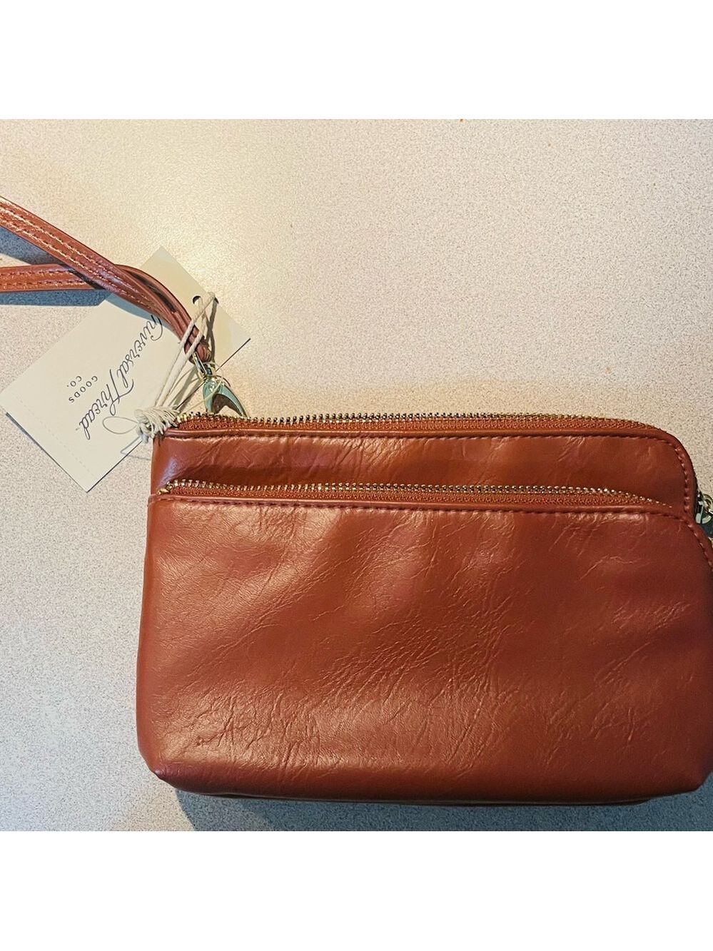 Universal Thread Brown Leather Clutch Bag